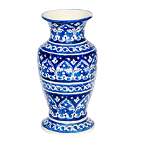 large blue and white ceramic vase